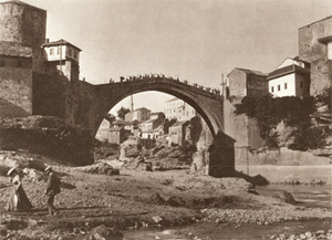 Mostar, Stari most (Alte Brücke) – altes Bild